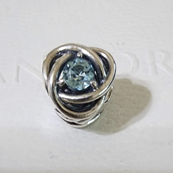 Pandora March Sea Aqua Blue Eternity Circle Charm - Picture 3 of 11